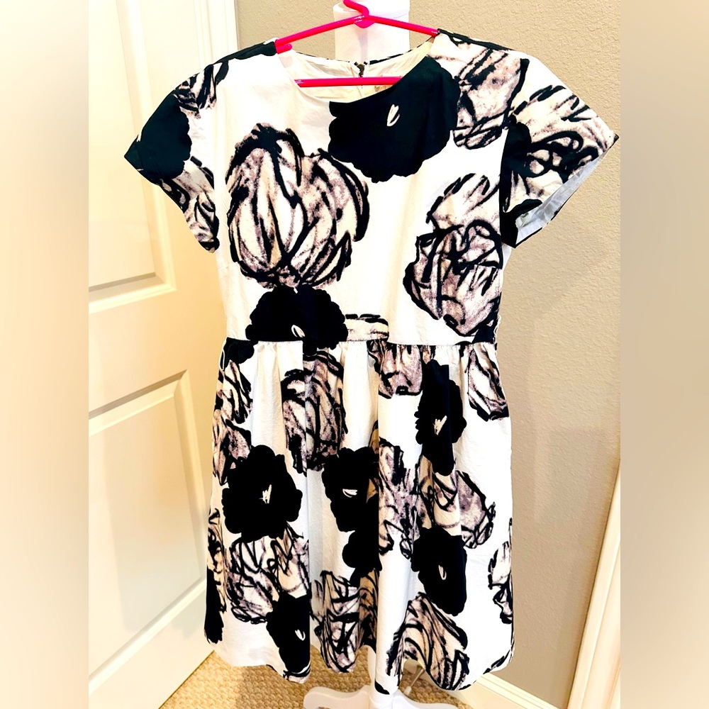 Crewcuts Girls Dress, Black with Lilac Flowers, size 12